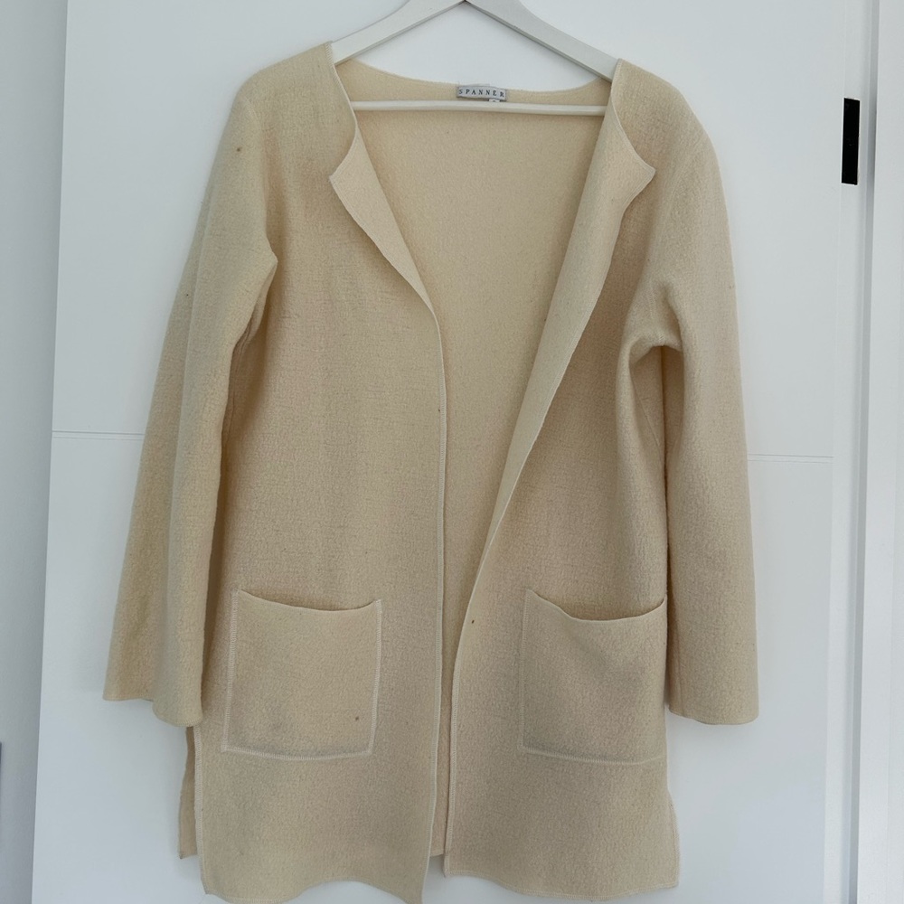 Cream wool cardigan